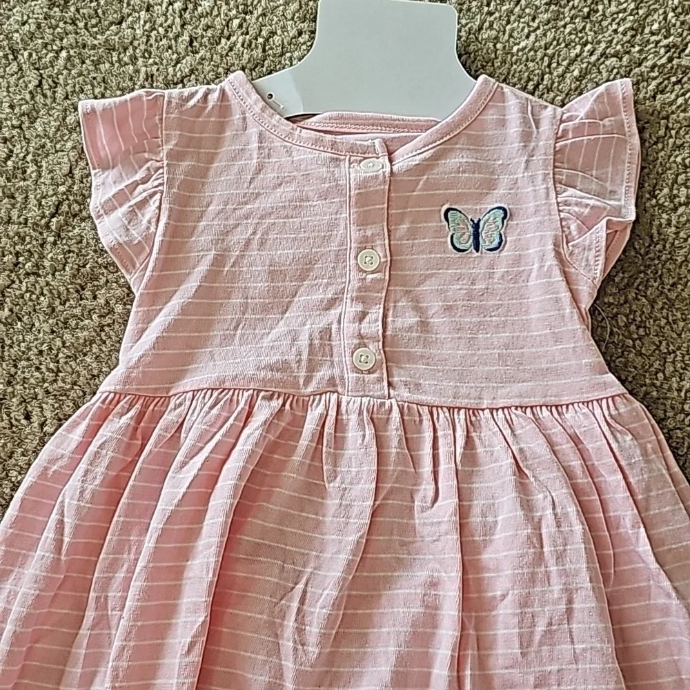 Carters baby girl butterfly dress and romper set